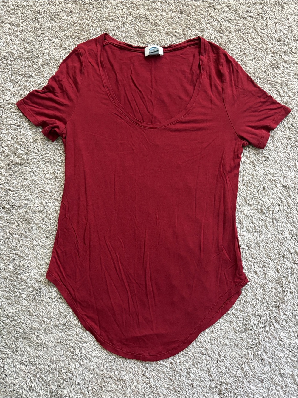 Old Navy Women's Scoop Neck Short Sleeve Top - Burgundy